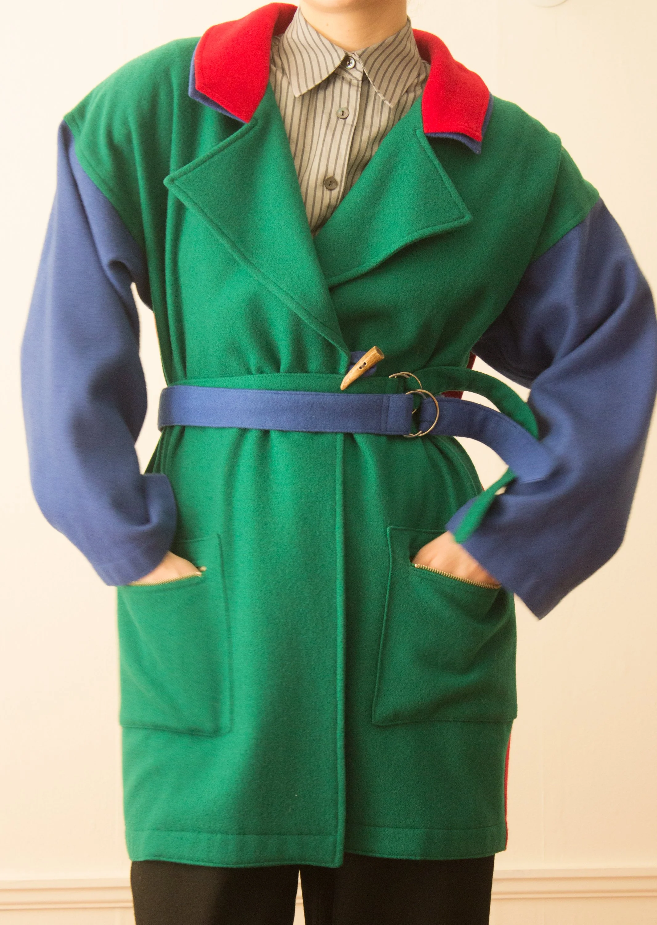 1985 Jean-Charles de Castelbajac Ko & Co Wool Appliqué Moto Jacket 1985 Jean-Charles de Castelbajac Ko & Co Wool Appliqué Moto Jacket